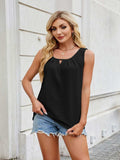 Ruched Scoop Neck Tank - Trendsi - Flyclothing LLC