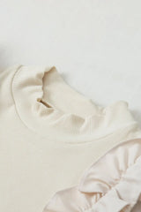 Ruffle Flutter Sleeve Mock Neck Ribbed Top - Trendsi - Flyclothing LLC