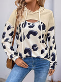 Perfee Drawstring Faux Layered Long Sleeve Hoodie - Trendsi