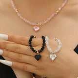 Pearl & Heart Pendant Necklace - Trendsi - Flyclothing LLC