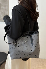 Bow Trim Polyester Tote Bag - Trendsi