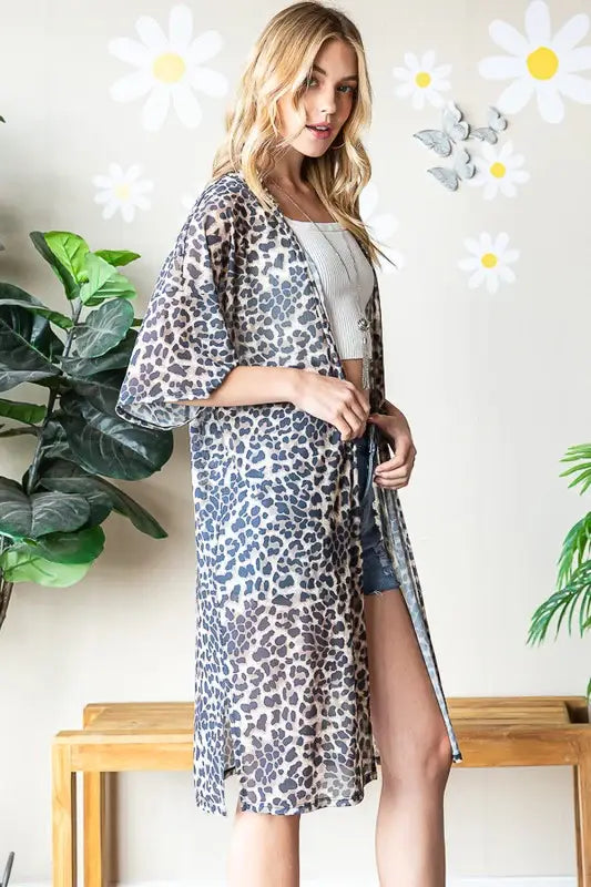 Heimish Full Size Leopard Open Front Cardigan Plus Size - Trendsi - Flyclothing LLC