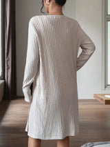 Ribbed Knit Tank Dress and Cardigan Set - Trendsi - Flyclothing LLC