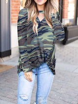 Cutout Round Neck Long Sleeve T-Shirt - Trendsi - Flyclothing LLC