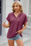 Florira Hooded Short Sleeve T-Shirt - Trendsi