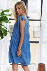 ADORA V-Neck Tie Shoulder Dress - Trendsi - Flyclothing LLC
