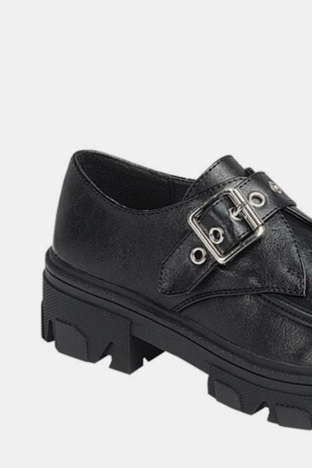 Forever Link Buckled Platform Lug Sole Loafers - Trendsi