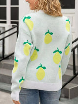 Lemon Crew Neck Round Neck Sweater - Trendsi - Flyclothing LLC