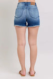Judy Blue Full Size V-Front Denim Shorts with Shield Pockets Plus Size - Trendsi