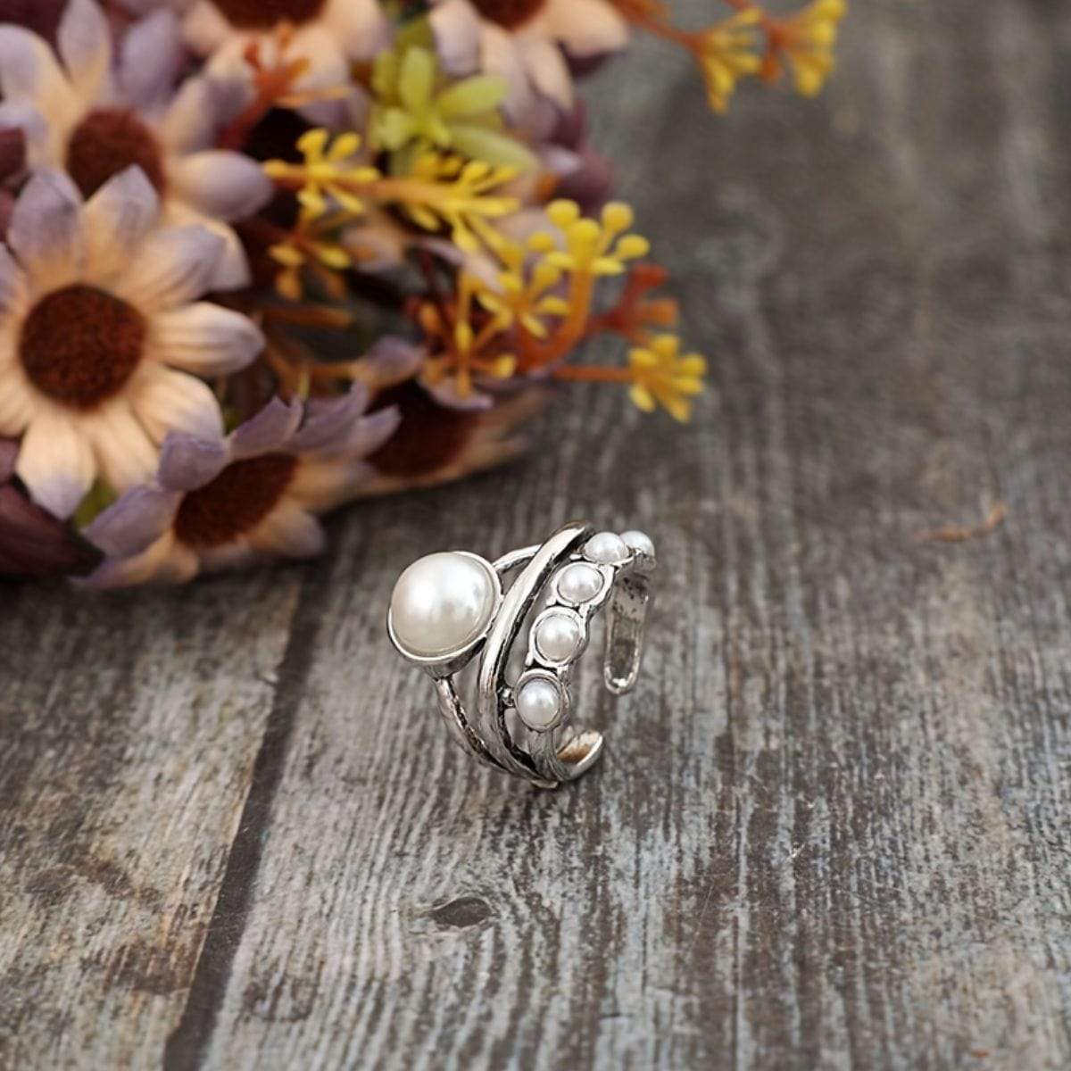 Alloy Three-Layered Open Ring - Trendsi - Flyclothing LLC