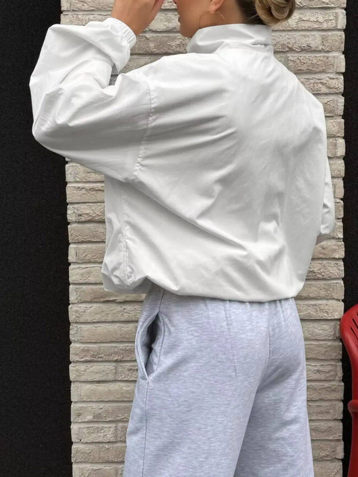 Zip Up Dropped Shoulder Jacket - Trendsi - Flyclothing LLC