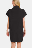 Zenana Short Sleeve Sweater Mini Dress - Trendsi - Flyclothing LLC