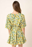 Mittoshop Floral Tie Waist Half Sleeve Mini Dress - Trendsi