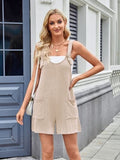 Lovelet Knotted Wide Strap Scoop Neck Overalls - Trendsi