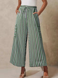 Contrast Striped Wide leg Pants - Trendsi - Flyclothing LLC