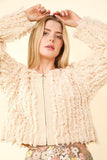 VERY J Shaggy Yarn Knit Zip Up Jacket - Trendsi
