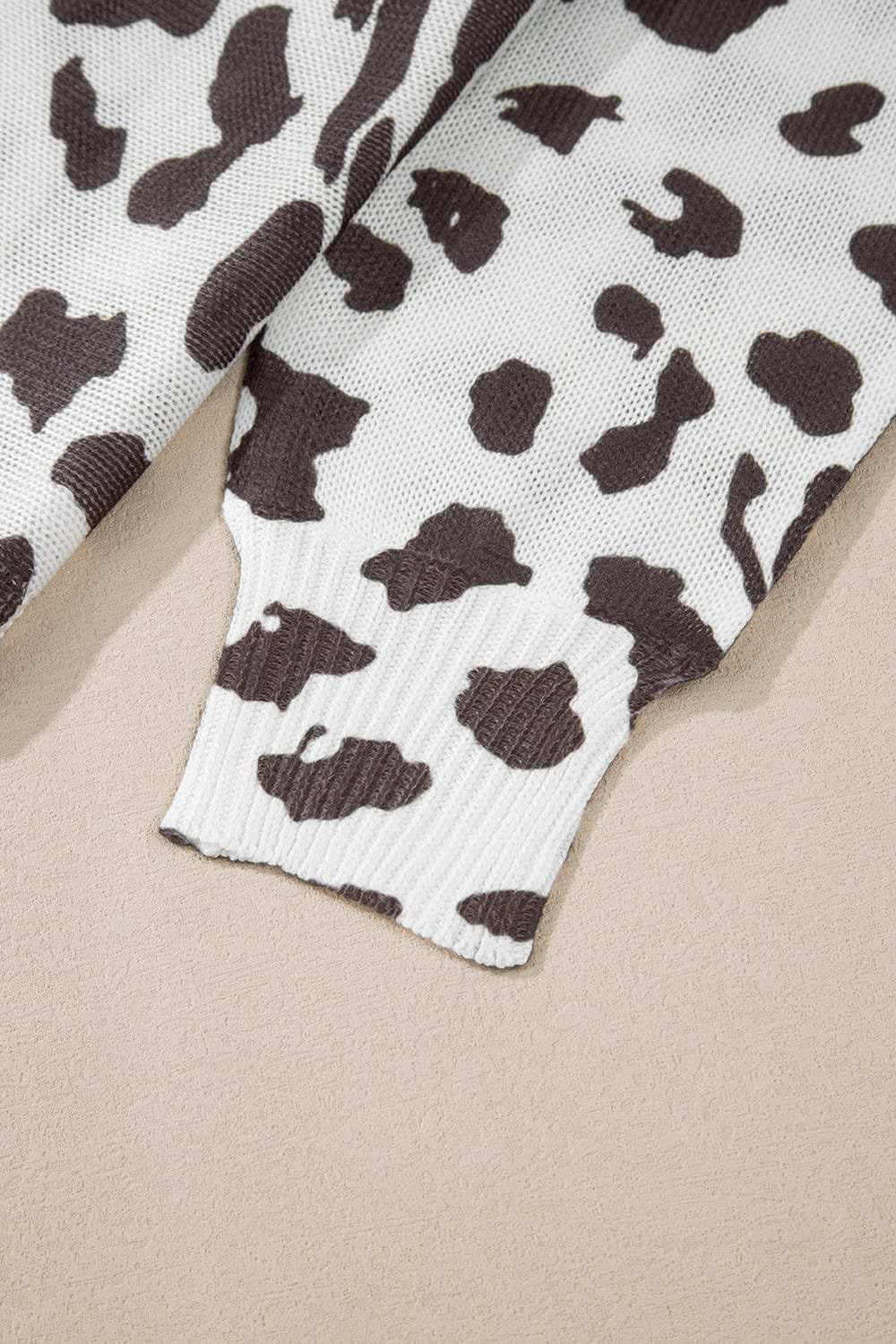 Leopard Boat Neck Long Sleeve Knit Top - Trendsi - Flyclothing LLC