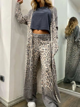 Long Sleeve Longline Outerwear and Pants Set - Trendsi - Flyclothing LLC