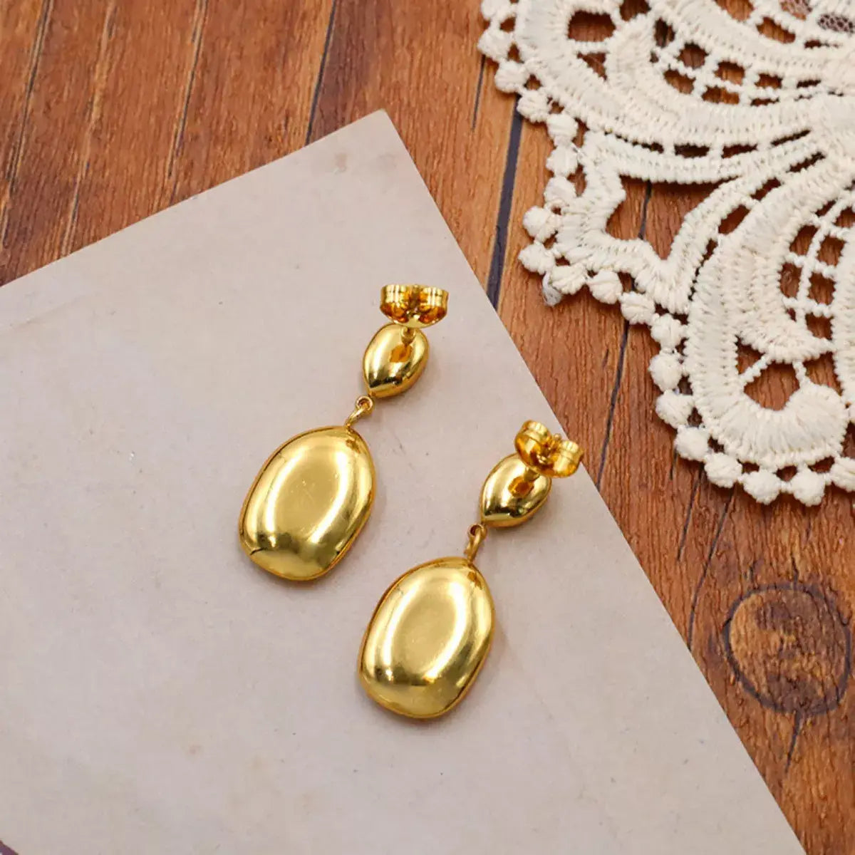 18K Gold-Plated Drop Earrings - Trendsi - Flyclothing LLC