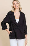 Culture Code Double Breasted Eyelet Jacket with Pockets - Trendsi - Flyclothing LLC