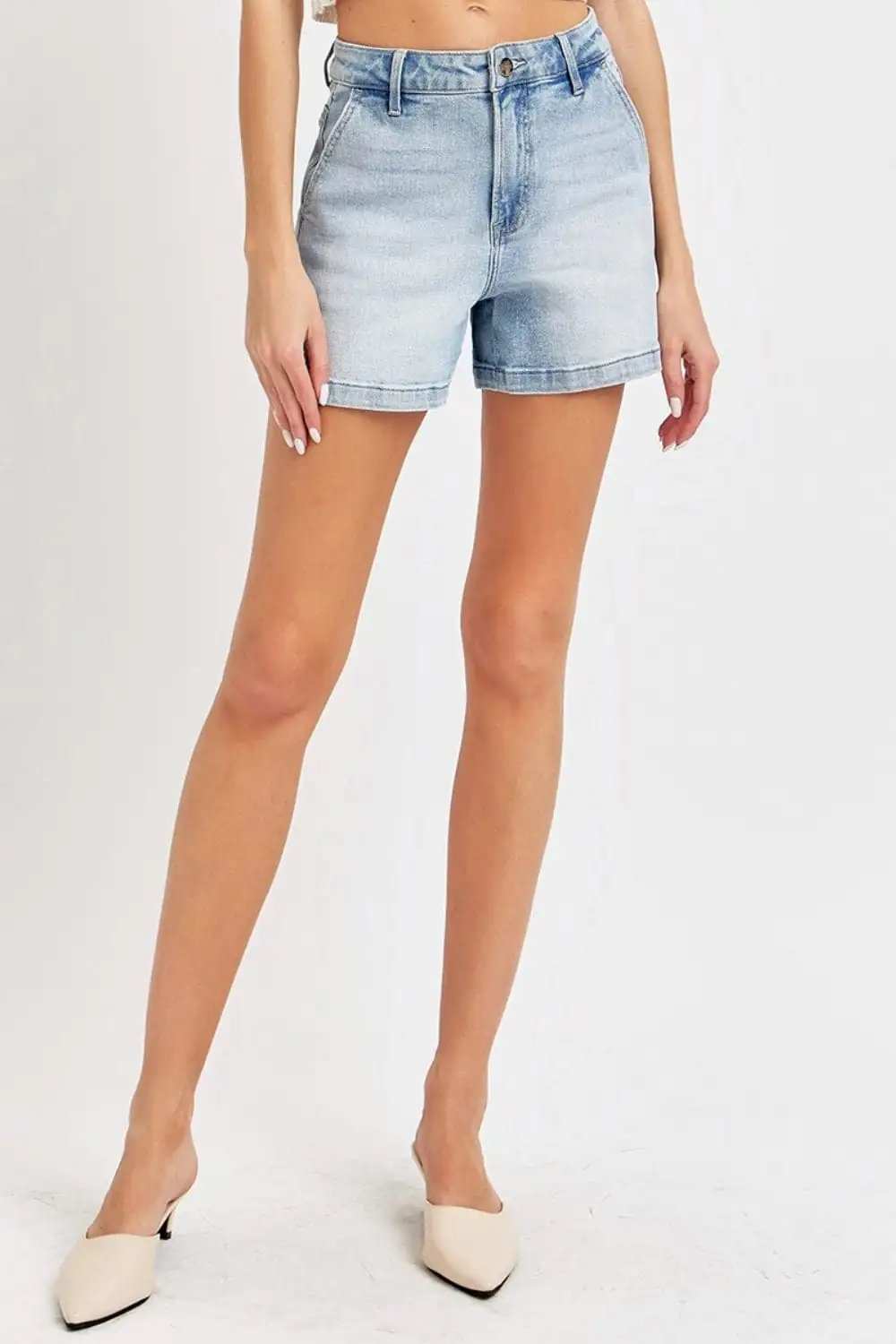 Risen Full Size High Rise Denim Shorts - Trendsi - Flyclothing LLC