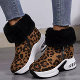Fuzzy Side Zipper Platform Ankle Boots - Trendsi - Flyclothing LLC