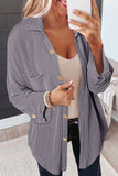 Striped Collared Neck Long Sleeve Shirt - Trendsi - Flyclothing LLC