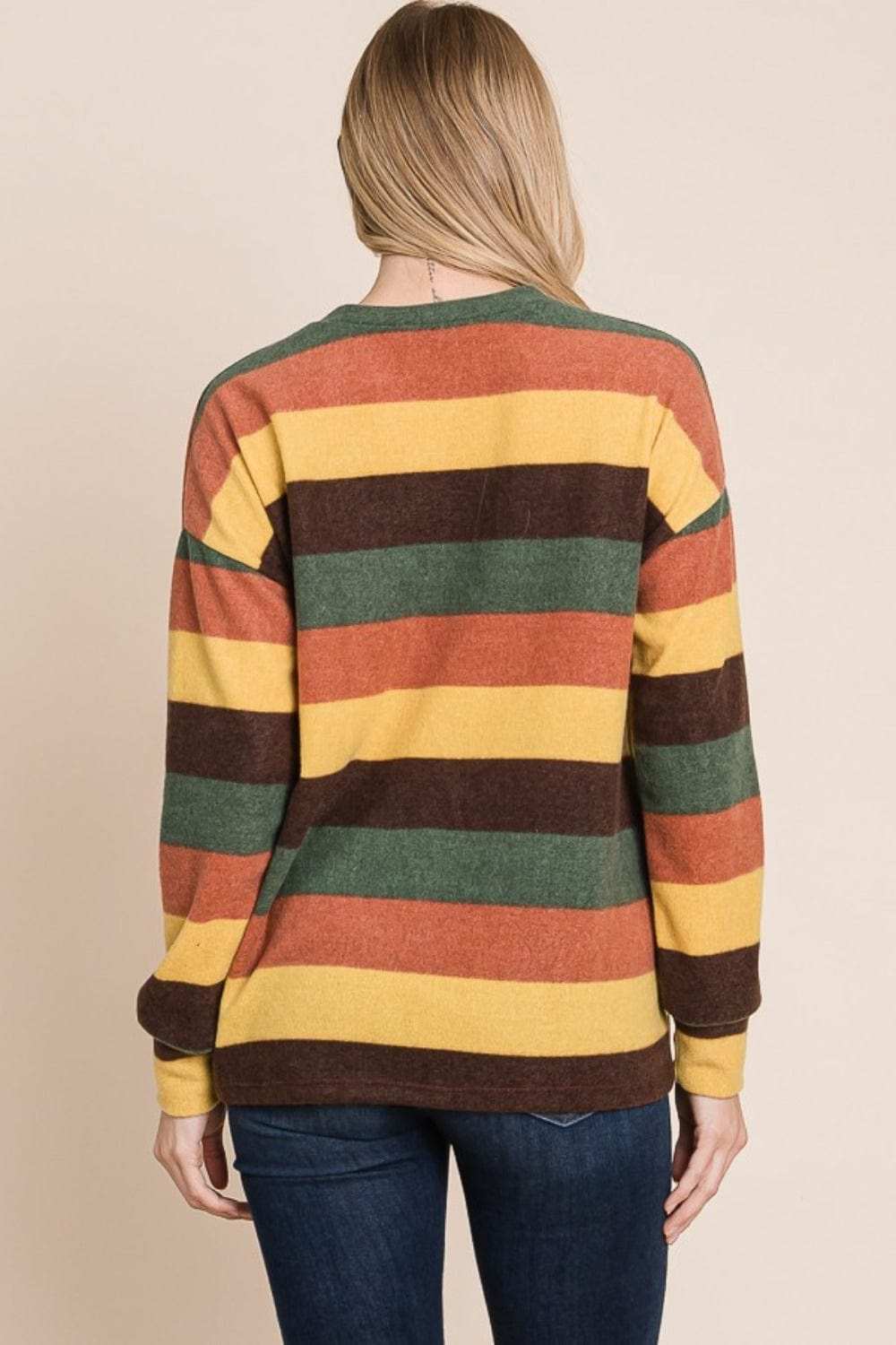 BOMBOM Multi-Color Striped Knit Top - Trendsi - Flyclothing LLC