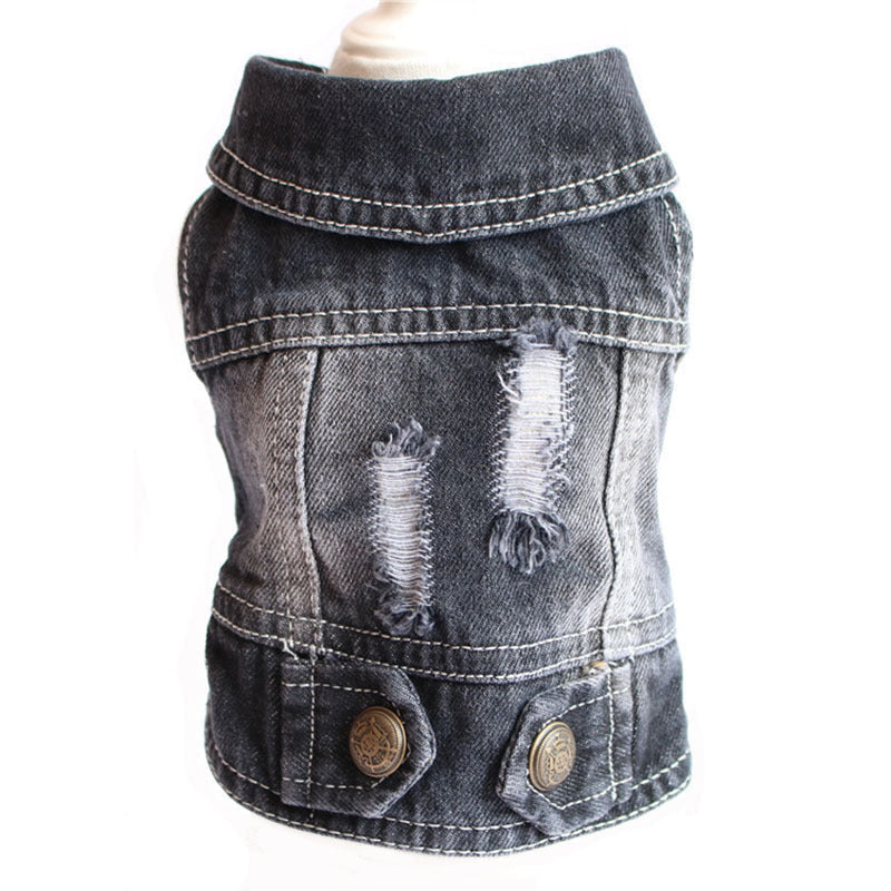 Designer Dog Clothes Small Dog Denim Jacket Coat Cat Costume Puppy Jeans Vest Spring Clothing - My Store - Flyclothing LLC