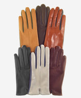 FC34 (medium brown) - Women's Italian touchscreen cashmere lined leather gloves