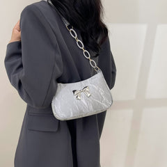 Bow PU Leather Shoulder Bag - Trendsi