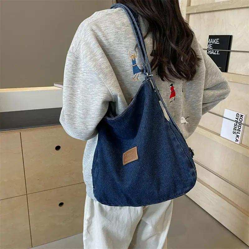 Adjustable Strap Denim Shoulder Bag - Trendsi - Flyclothing LLC