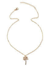 Zircon Palm Tree Pendant Necklace - Trendsi - Flyclothing LLC
