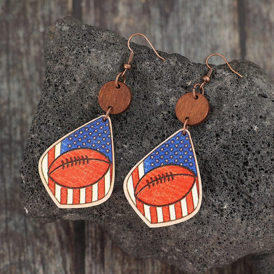 Printed Wooden Dangle Earrings - Trendsi