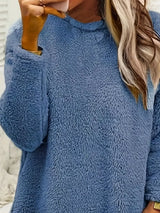 Fleece Long Sleeve Sweatshirt - Trendsi - Flyclothing LLC