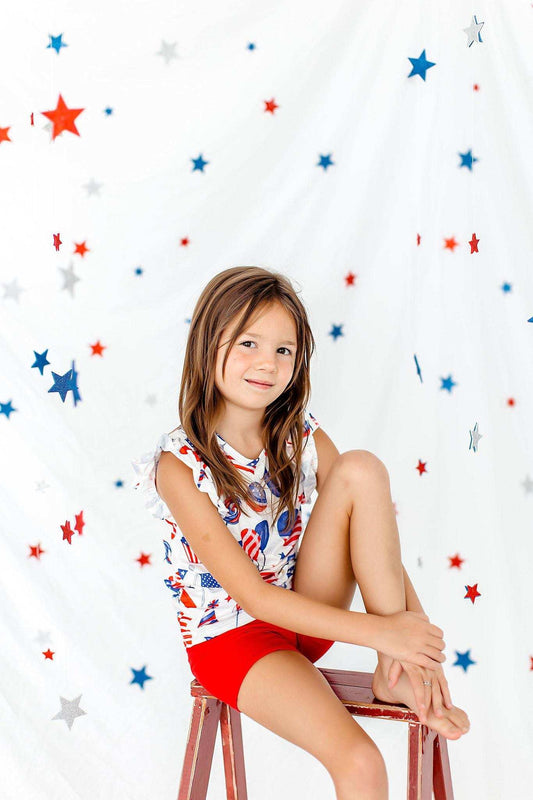 Red Twirl Shorts - Mila & Rose ® - Flyclothing LLC