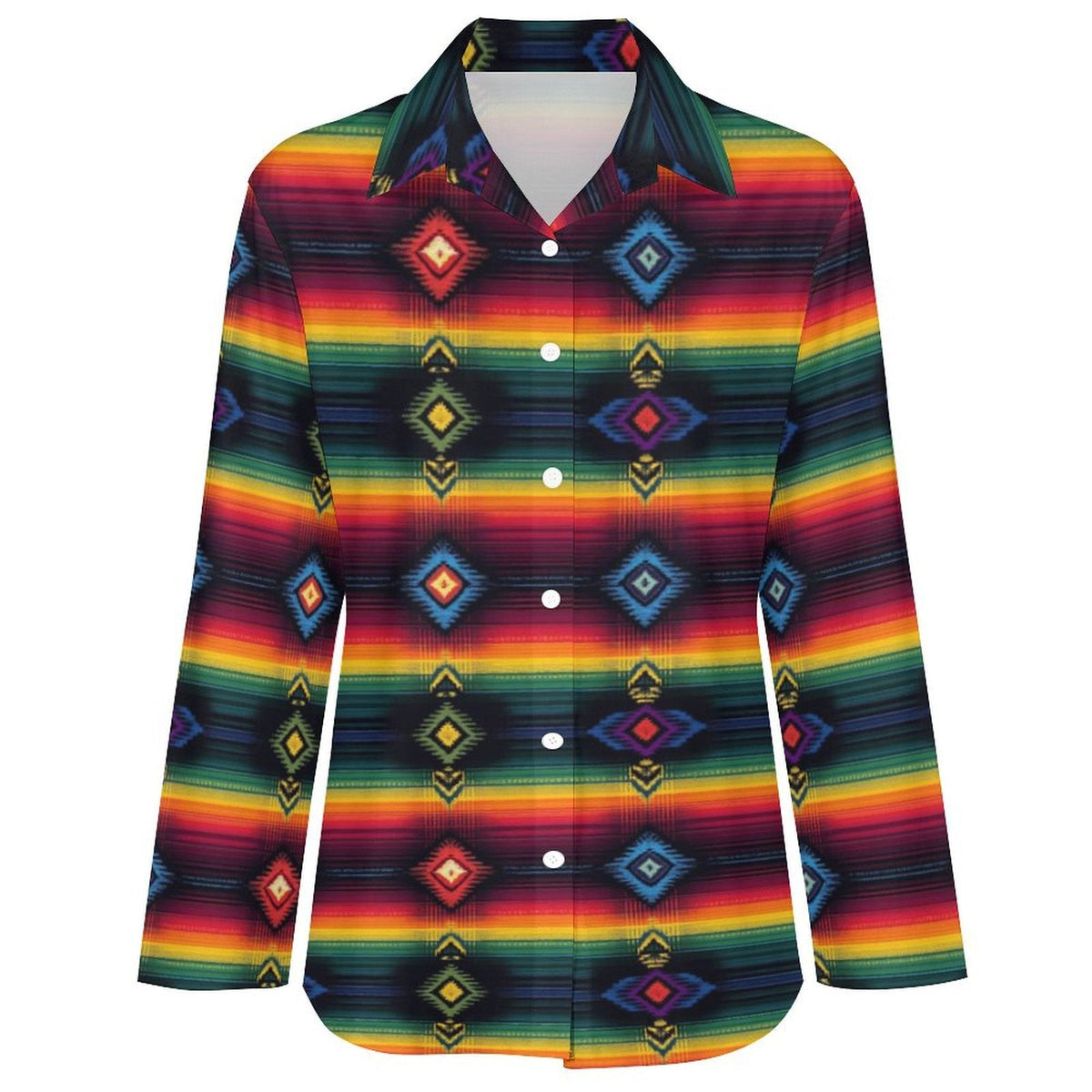 Baha Ranch Colores de Mexico Serape Button up Blouse
