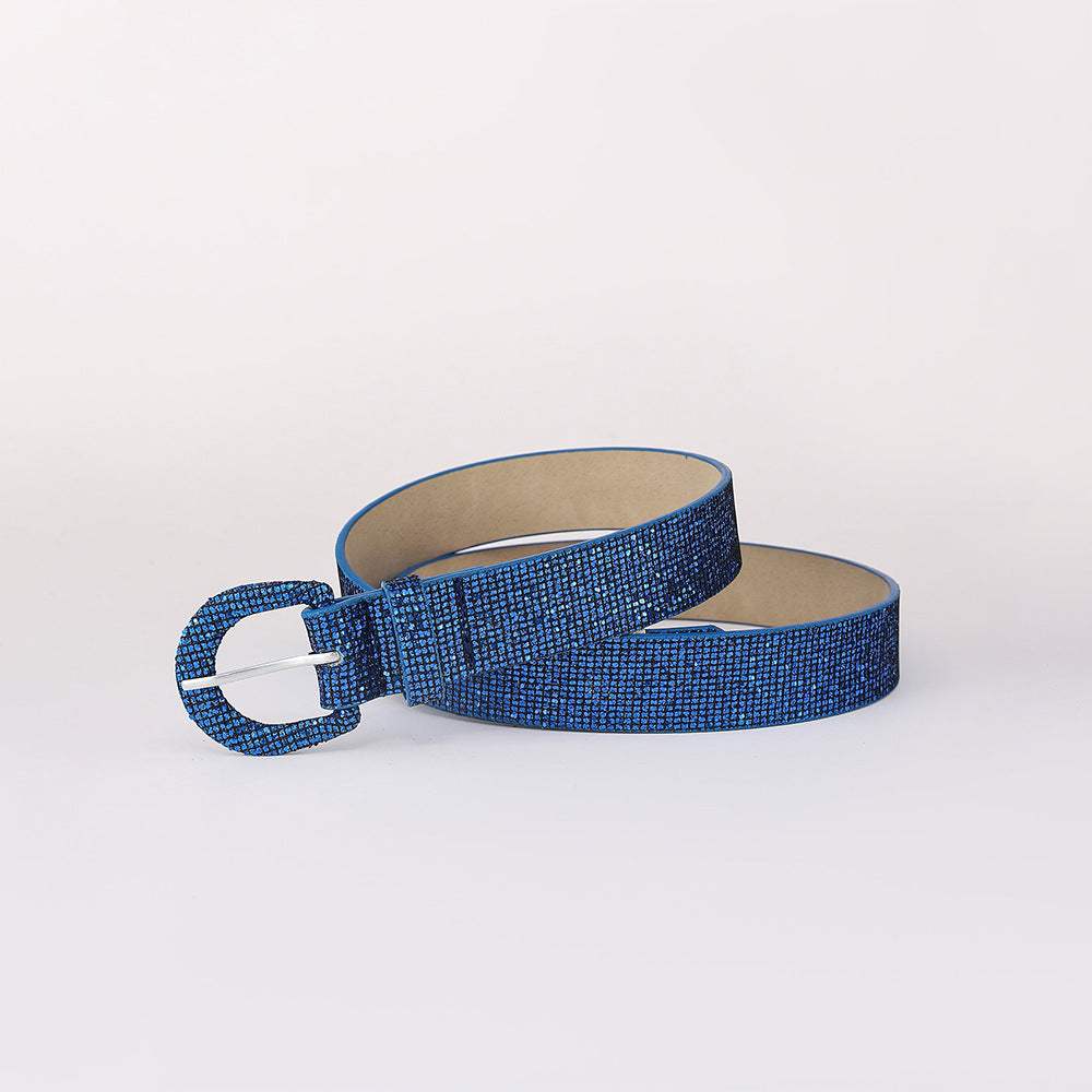 Sequin PU Leather Belt - Trendsi - Flyclothing LLC