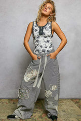 POL Floral Round Neck Cropped Ribbed Tank - Trendsi - Flyclothing LLC