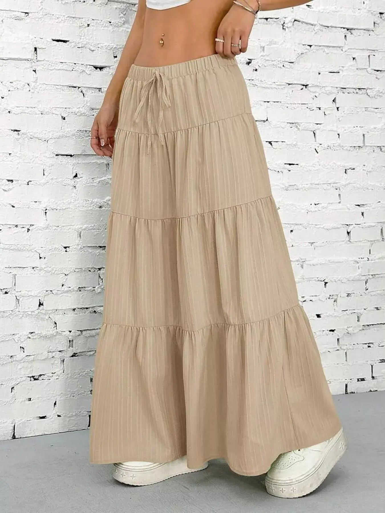 Flowy Tiered Maxi Skirt - Trendsi - Flyclothing LLC