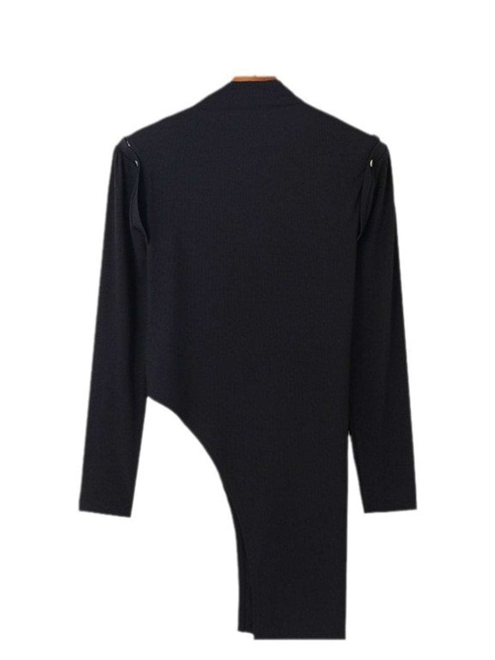 Men's Asymmetrical Mock Neck Cold Shoulder Top - Trendsi - Flyclothing LLC