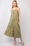 VERY J Ruffled A-Line Midi Cami Dress - Trendsi