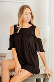 Heimish Full Size Frill Round Neck Cold Shoulder T-Shirt Plus Size - Trendsi - Flyclothing LLC