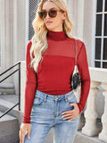 Lovelet Mock Neck Long Sleeve Top - Trendsi - Flyclothing LLC