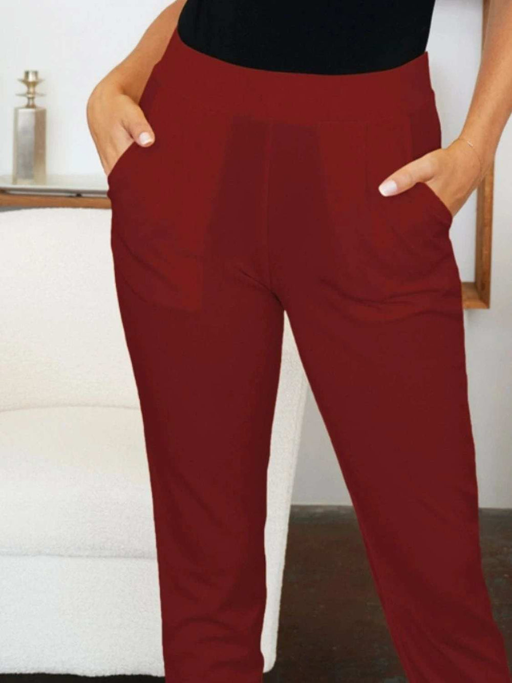 FAM-FAM Pocketed High Waist Skinny Pants - Trendsi - Flyclothing LLC