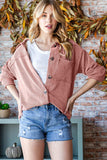 Reborn J Button Up Long Sleeve Shacket - Trendsi - Flyclothing LLC