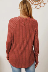 Basic Bae Full Size Ribbed Thumbhole Sleeve T-Shirt - ShopBasicbae - Flyclothing LLC