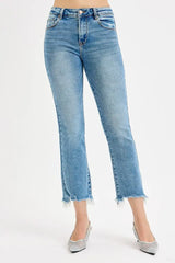 RISEN Full Size High Rise Crop Straight Slim Jeans Plus Size - Trendsi - Flyclothing LLC