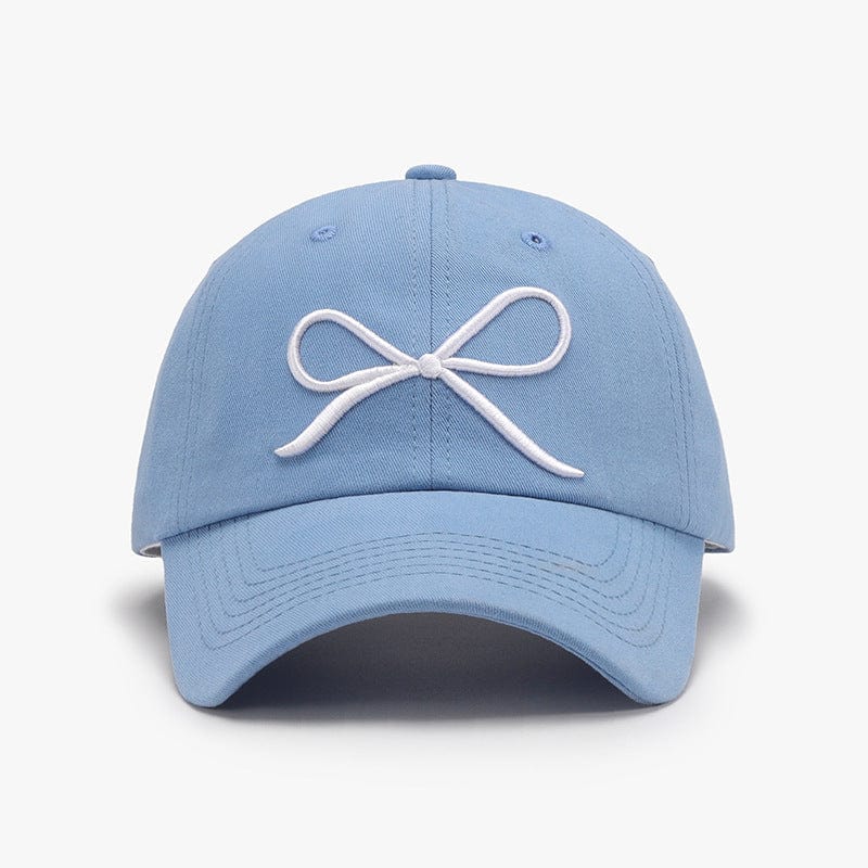 Bow Embroidered Cotton Baseball Cap - Trendsi
