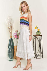 ADORA Elastic Waist Lace Midi Skirt - Trendsi - Flyclothing LLC